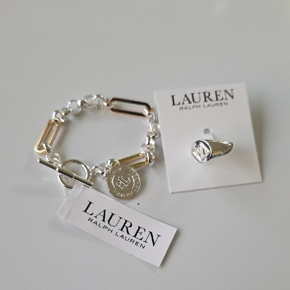 Lauren Ralph Lauren Two-Tone Bracelet and Ring Set